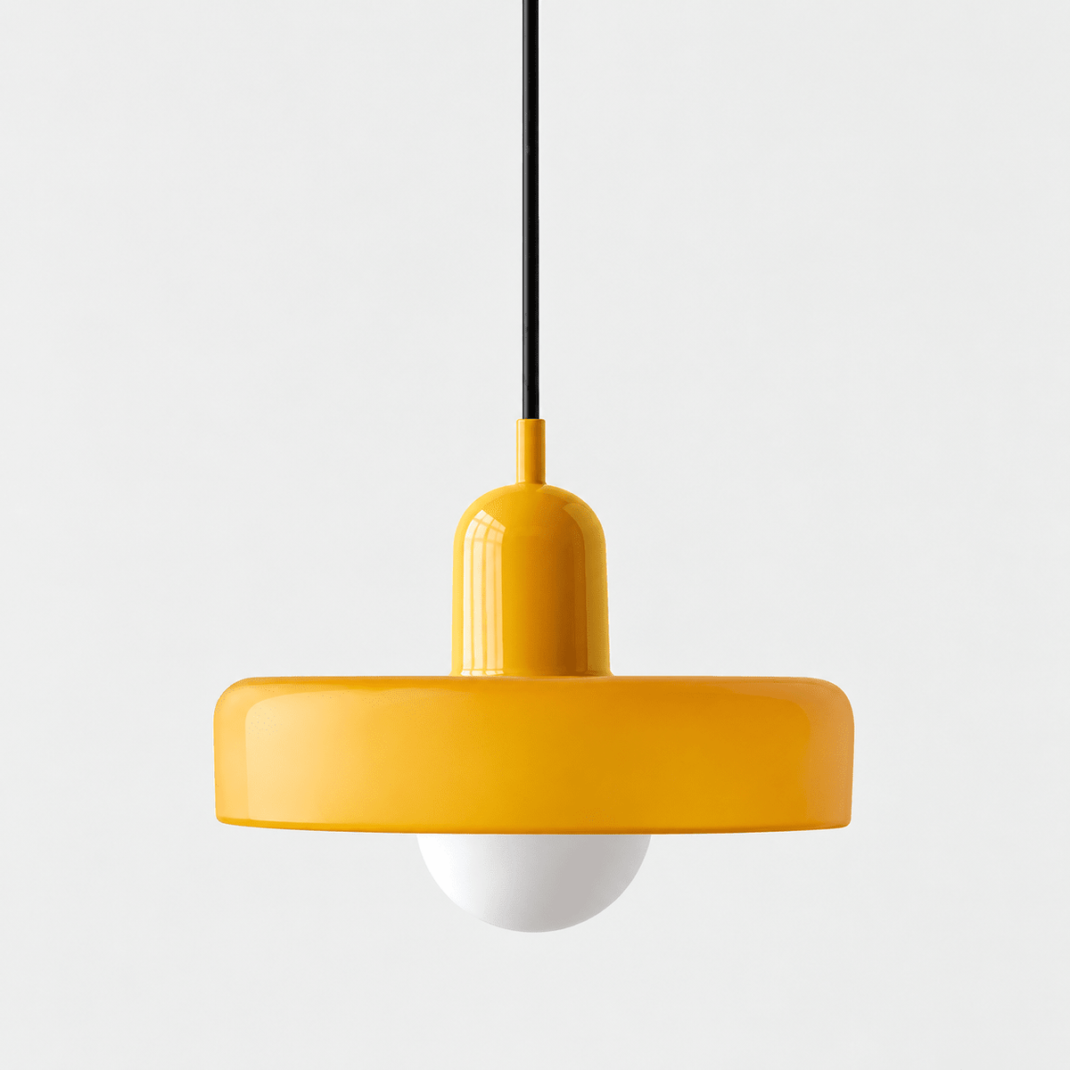 Glass Disc Pendant Light with Dome Shade - Orange - Seravelle Home
