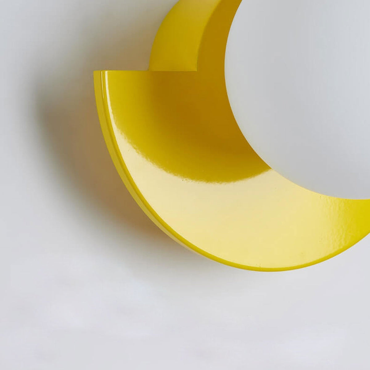 Half Moon Wall Sconce with Round Glass Globe Shade - Wall Light Fixtures - Yellow - Seravelle Home