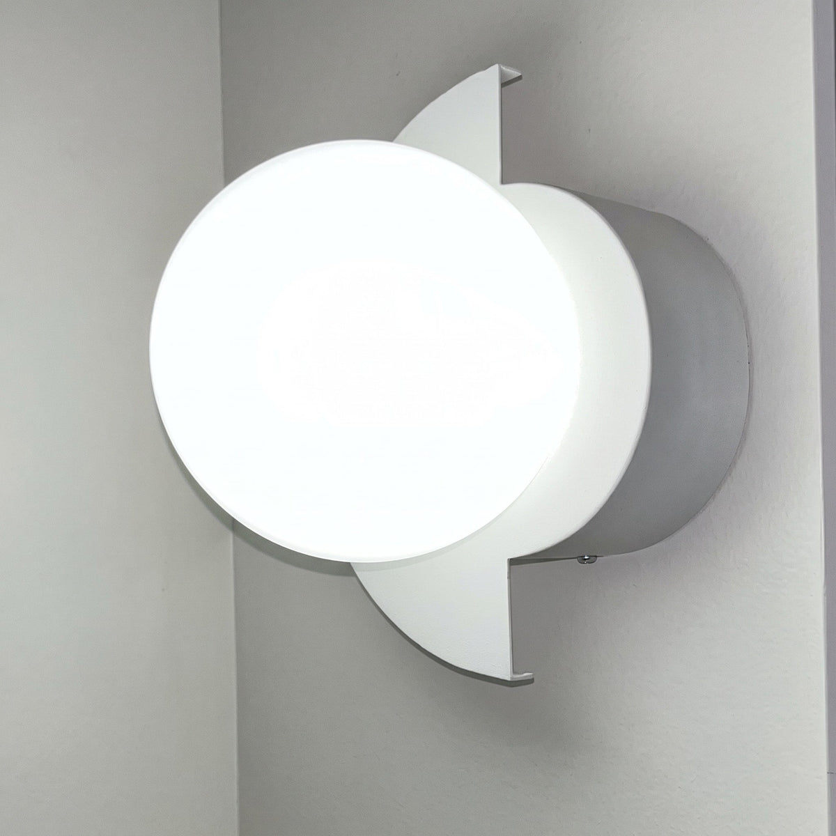 Half Moon Wall Sconce with Round Glass Globe Shade - Wall Light Fixtures - White - Seravelle Home