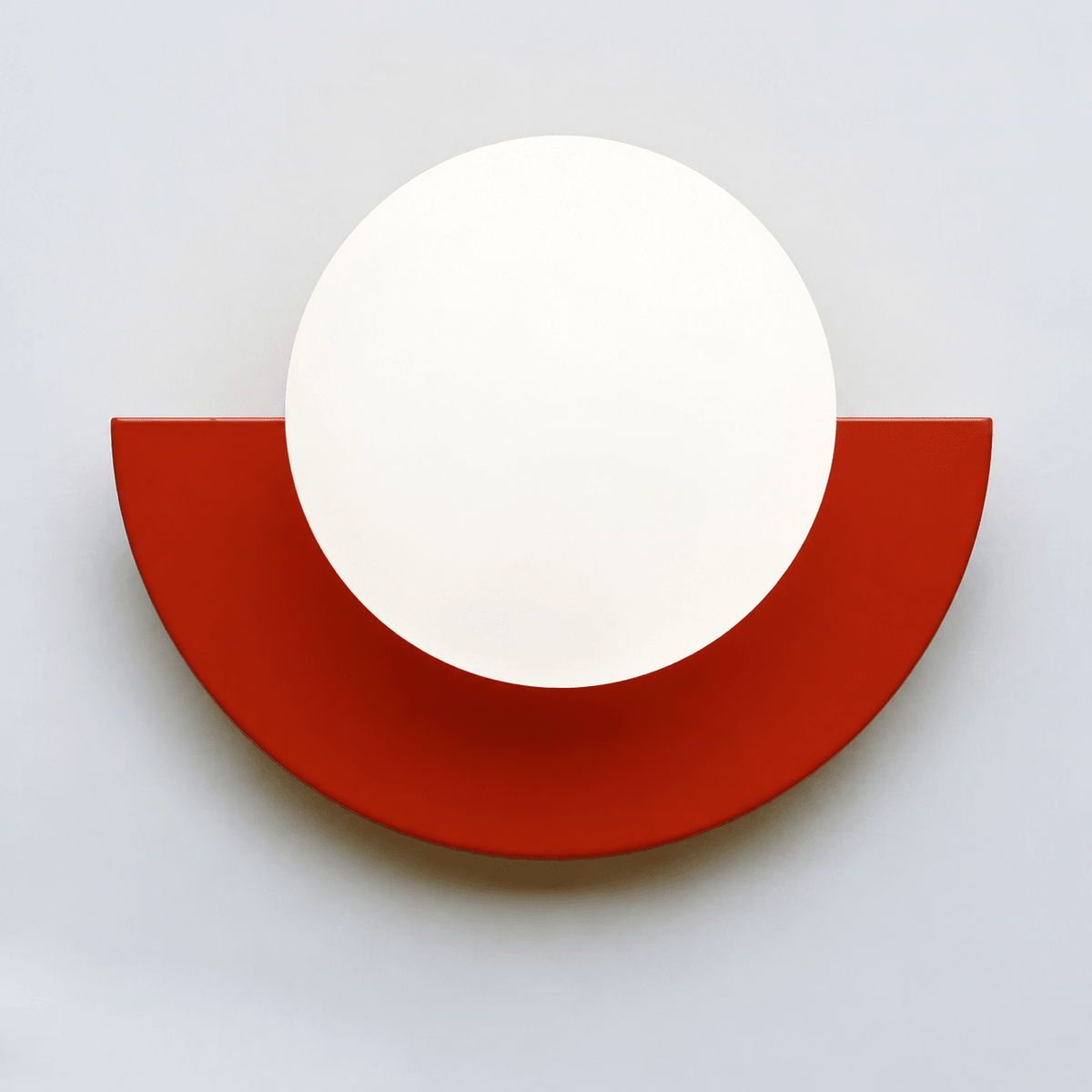 Half Moon Wall Sconce with Round Glass Globe Shade - Wall Light Fixtures - Red - Seravelle Home