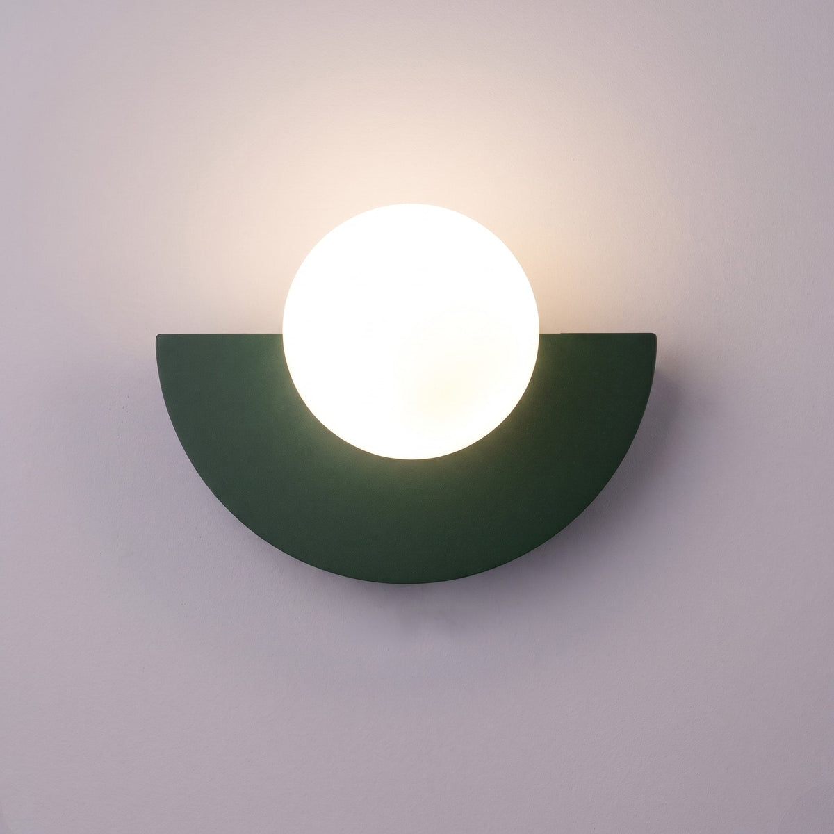 Half Moon Wall Sconce with Round Glass Globe Shade - Wall Light Fixtures - Yellow - Seravelle Home