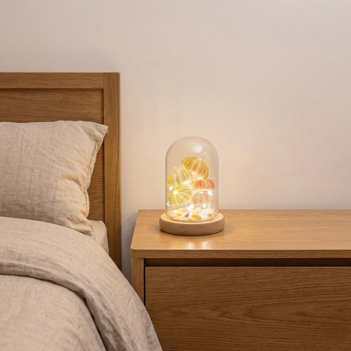 Handcrafted DIY Hedgehog Night Light under Glass Dome - Table Lamp - Seravelle Home