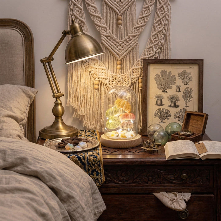 Handcrafted DIY Hedgehog Night Light under Glass Dome - Table Lamp - Seravelle Home