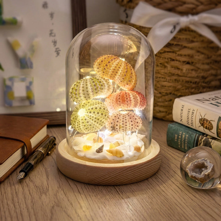 Handcrafted DIY Hedgehog Night Light under Glass Dome - Table Lamp - Seravelle Home