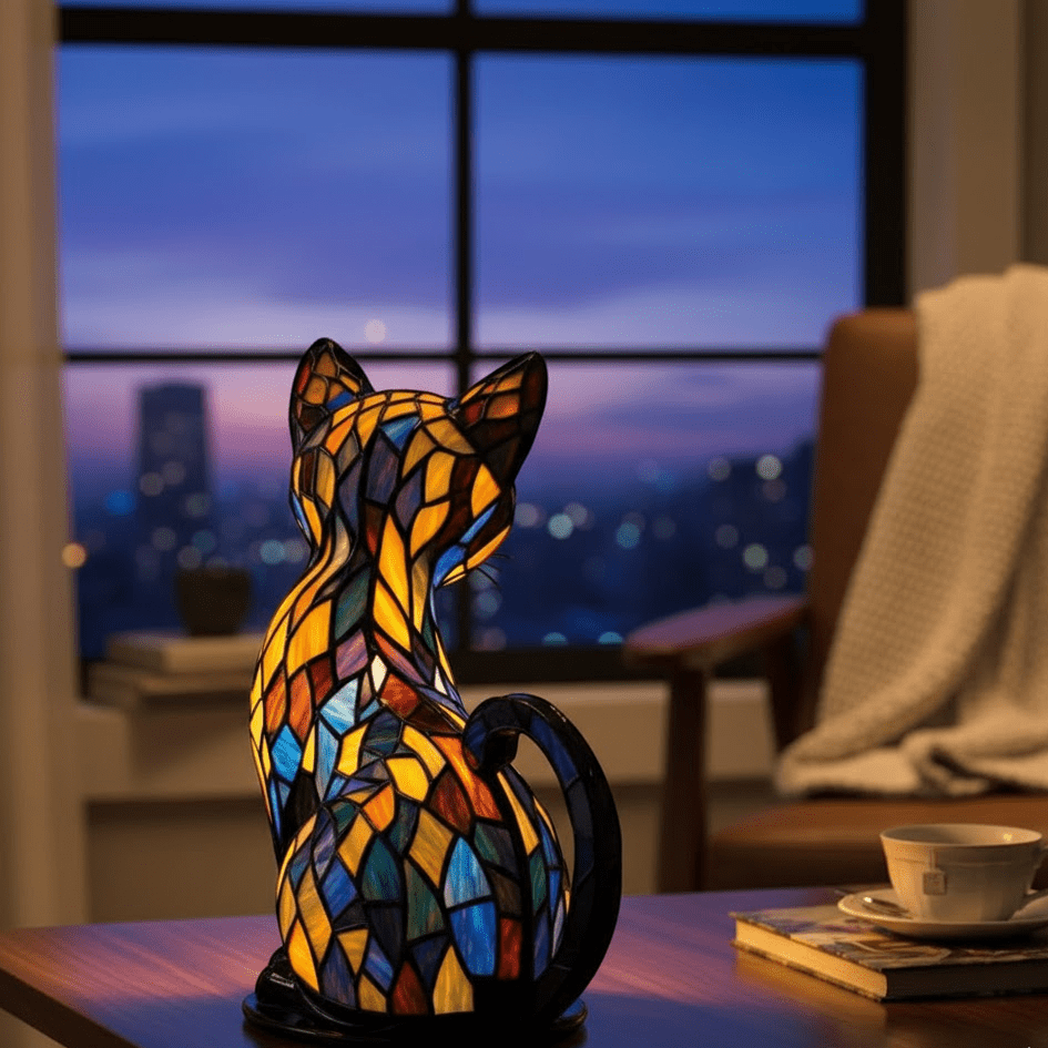 Handmade LED Cat Lamp for Coziness & Gifts - LED Table Lamp - Seravelle Home