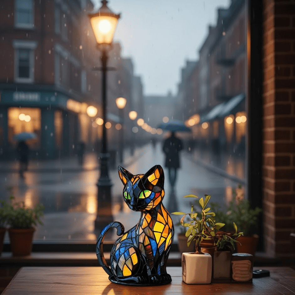Handmade LED Cat Lamp for Coziness & Gifts - LED Table Lamp - Seravelle Home