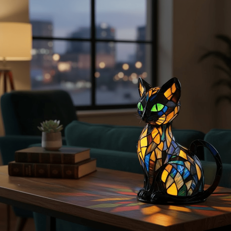 Handmade LED Cat Lamp for Coziness & Gifts - LED Table Lamp - Seravelle Home