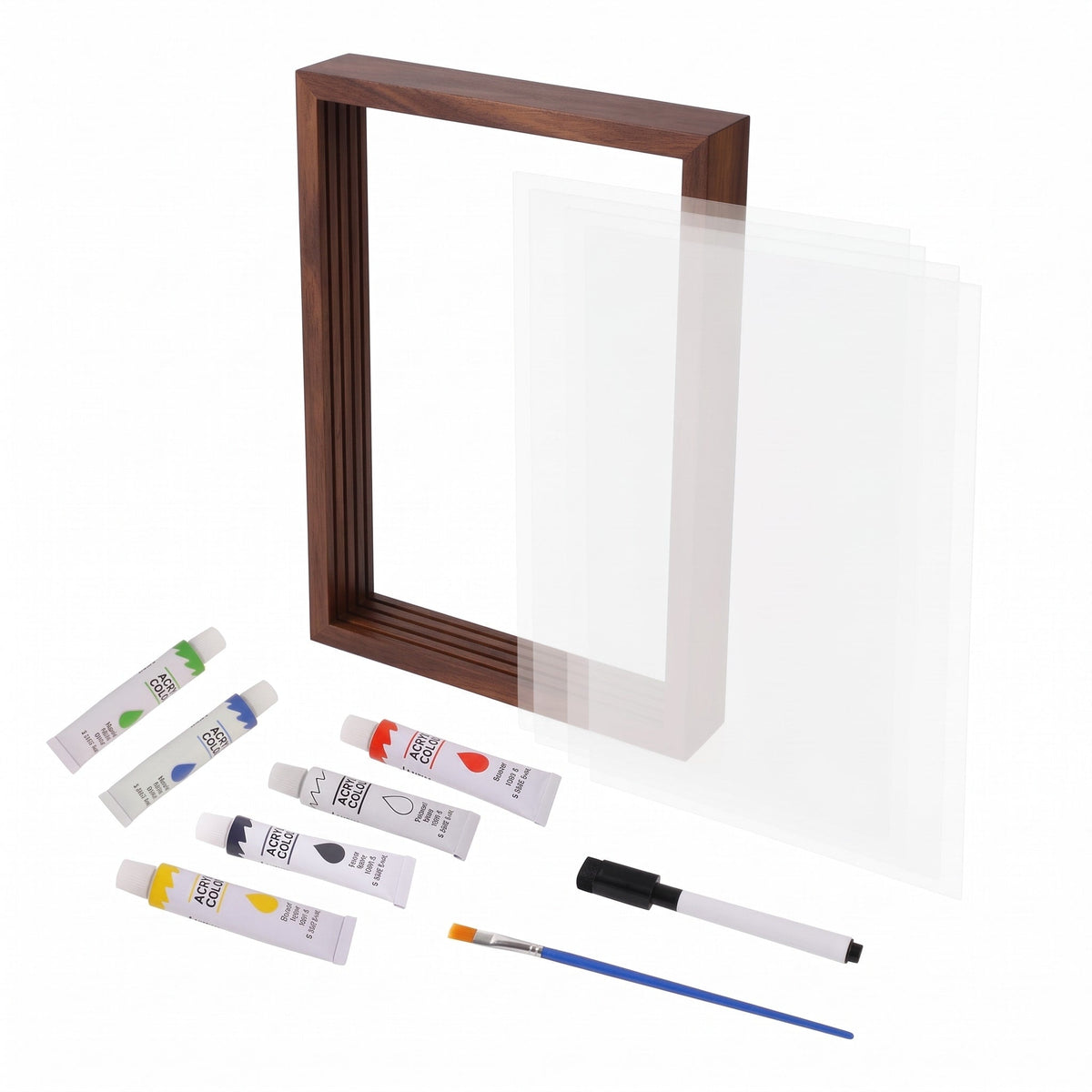 Handprint Keepsake Photo Frame with Glass Display Panel - Picture Frames - Brown - Seravelle Home
