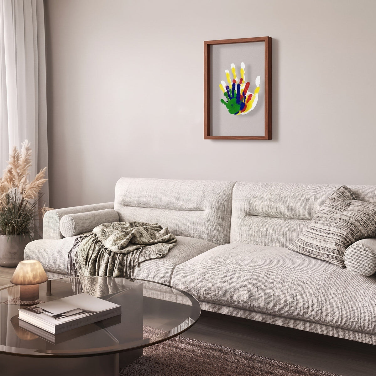 Handprint Keepsake Photo Frame with Glass Display Panel - Picture Frames - Brown - Seravelle Home