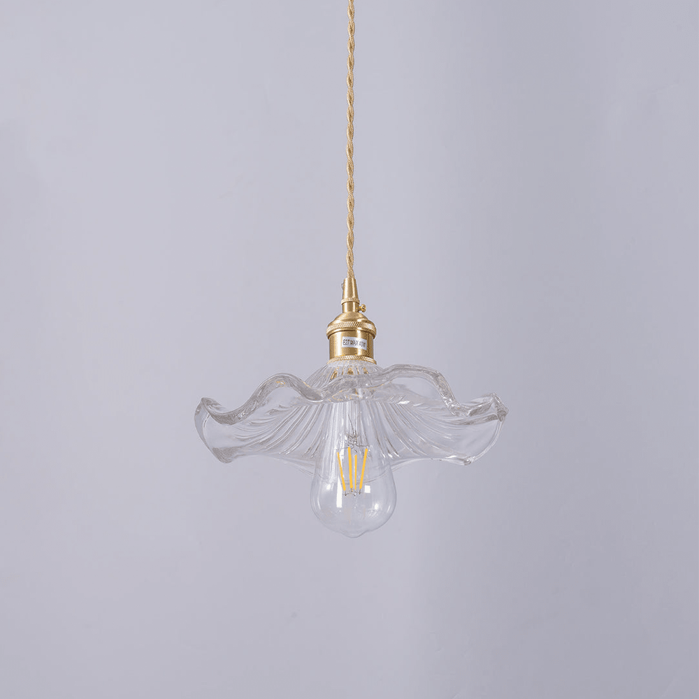 Hanging Light in Hibiscus Flower Design - Pendant Light - Green - Seravelle Home