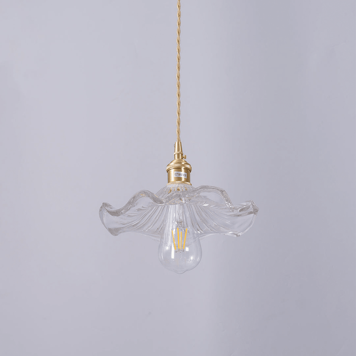 Hanging Light in Hibiscus Flower Design - Pendant Light - Green - Seravelle Home