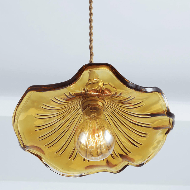 Hanging Light in Hibiscus Flower Design - Pendant Light - Crystal Brown - Seravelle Home