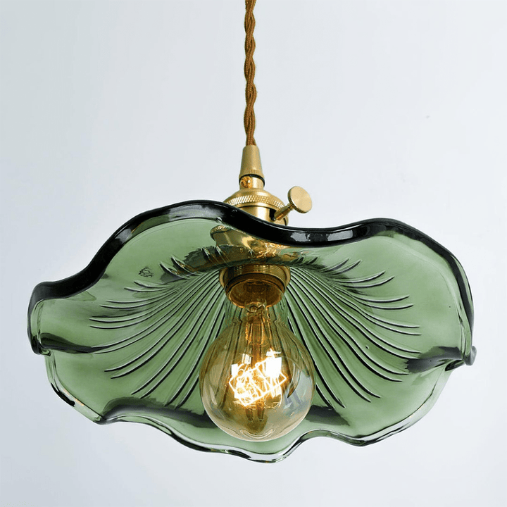 Hanging Light in Hibiscus Flower Design - Pendant Light - Green - Seravelle Home