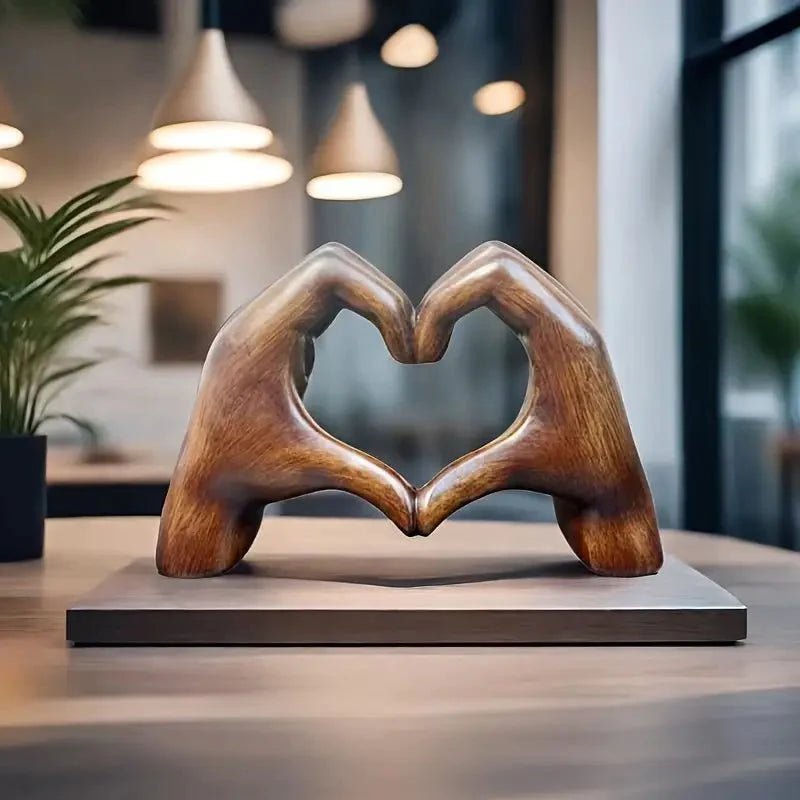 Heart Decorative Figure in Hand Shape for Modern Living Spaces - Figurine - Seravelle Home