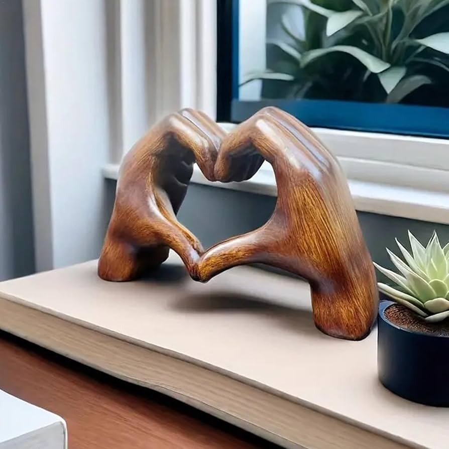 Heart Decorative Figure in Hand Shape for Modern Living Spaces - Figurine - Seravelle Home
