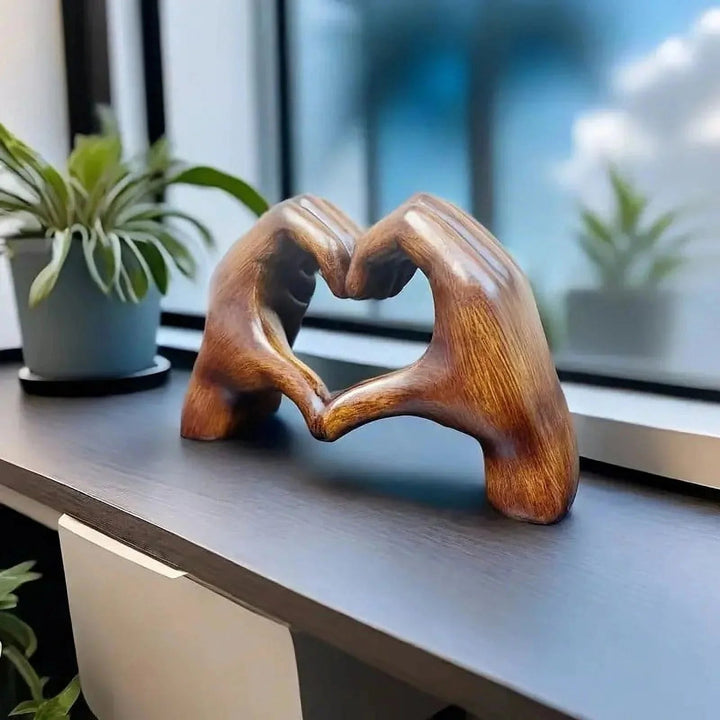 Heart Decorative Figure in Hand Shape for Modern Living Spaces - Figurine - Seravelle Home