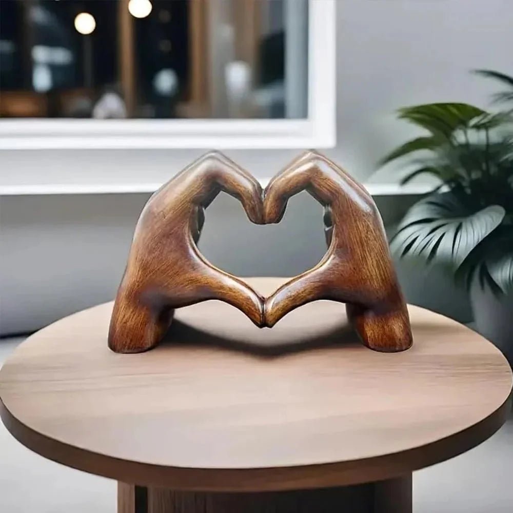Heart Decorative Figure in Hand Shape for Modern Living Spaces - Figurine - Seravelle Home