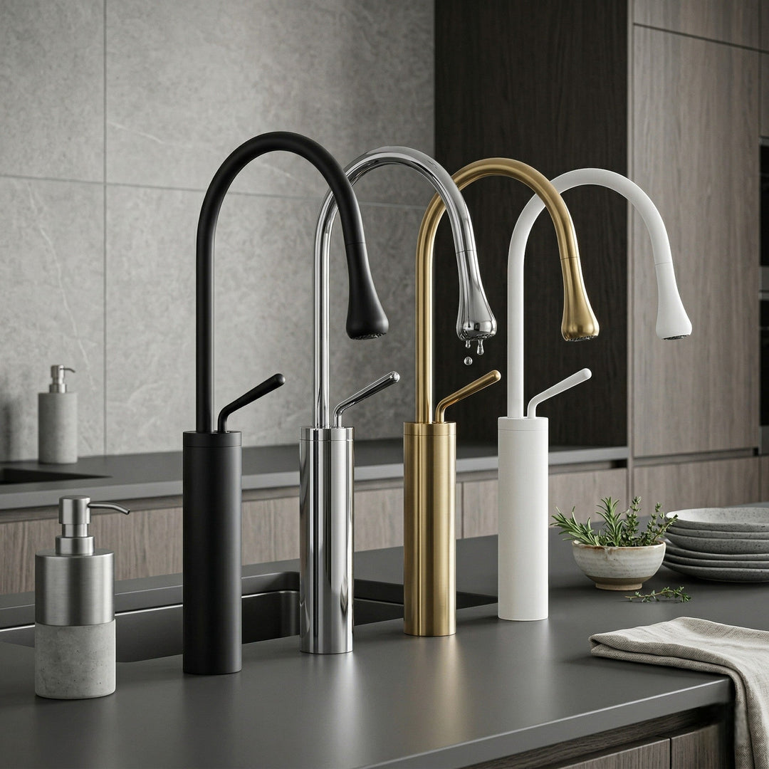 High Neck Basin Mixer Tap - Faucet - Black Gold - Seravelle Home
