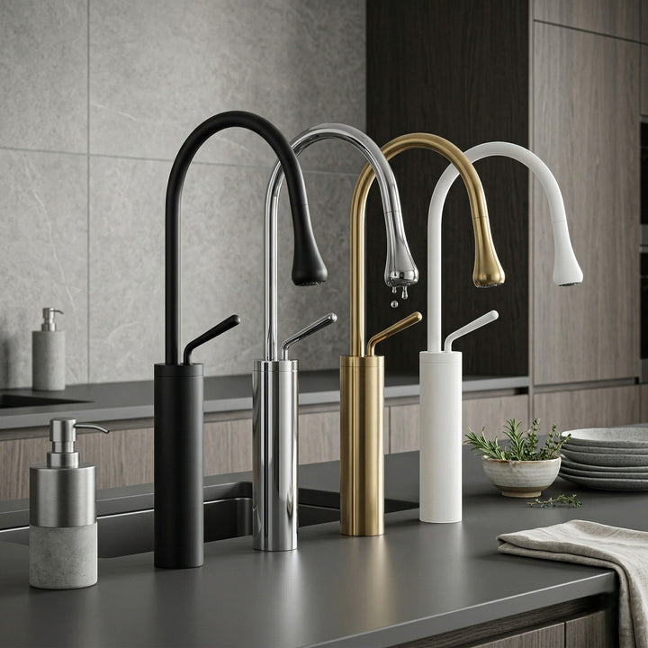 High Neck Basin Mixer Tap - Faucet - Black Gold - Seravelle Home