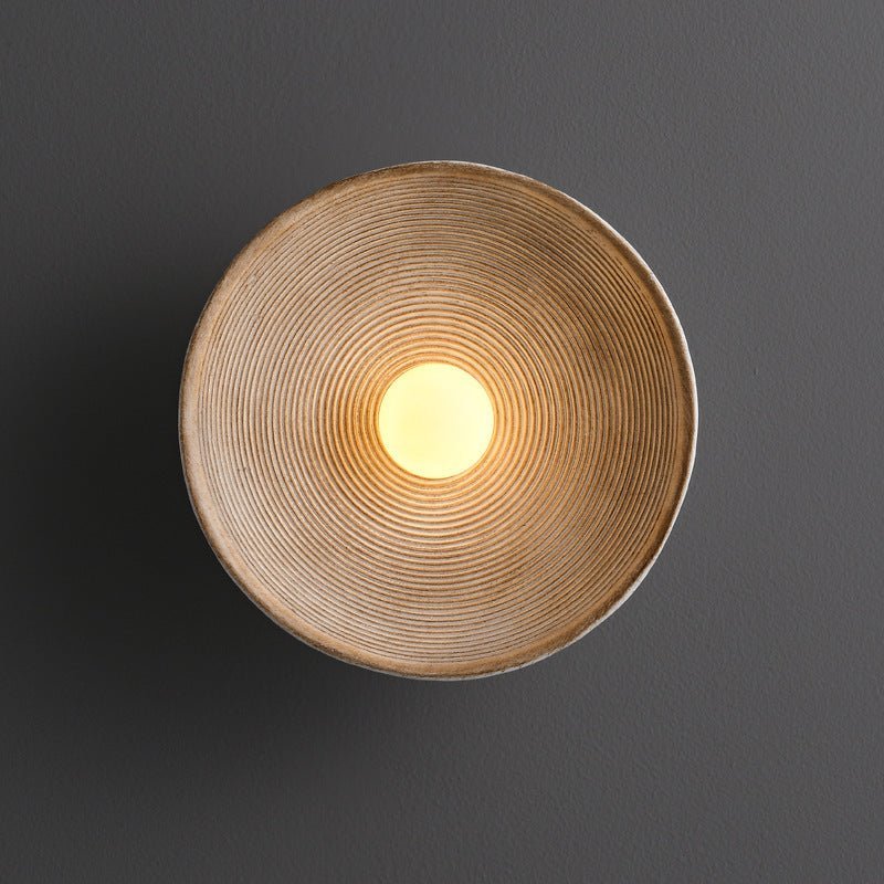 Japanese Wooden Wall Light – Minimalist Round LED Design - Wall Light - ∅ 20cm - Seravelle Home