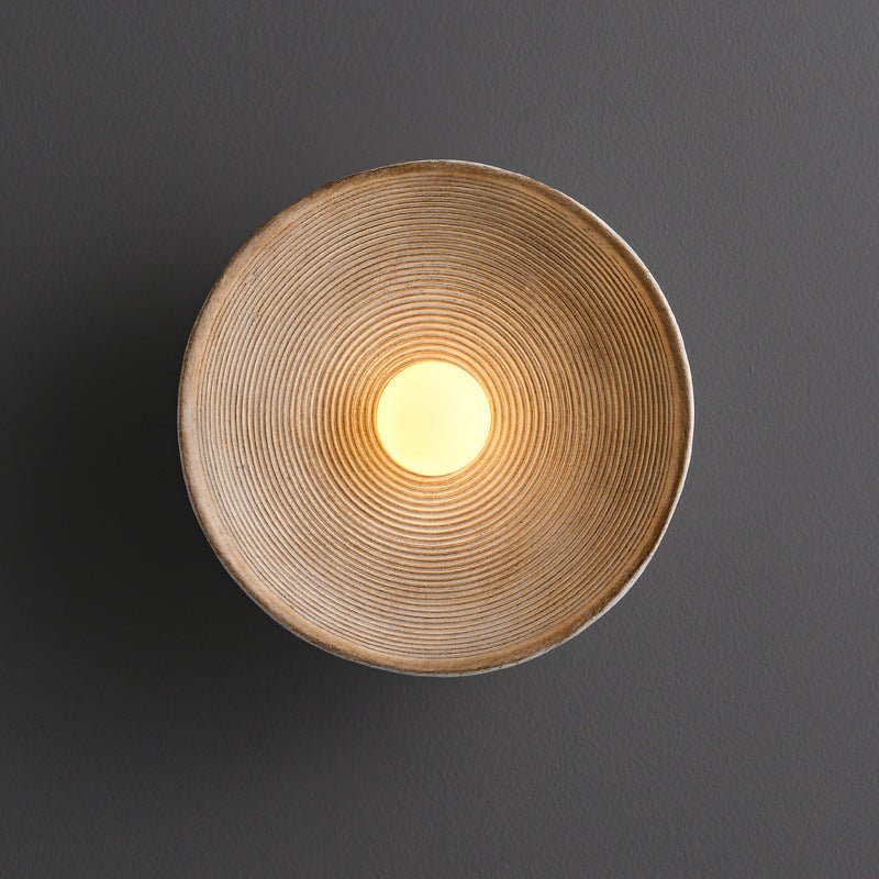 Japanese Wooden Wall Light - Minimalist Round LED Design