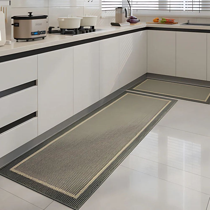 Kitchen Runner Set with Non - Slip Backing - Kitchen Mat - Stone Mist - Seravelle Home