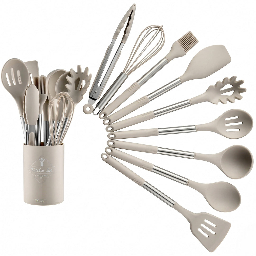 Kitchen Utensil Set for Efficient Cooking and Baking - Cutlery set - Beige - Seravelle Home