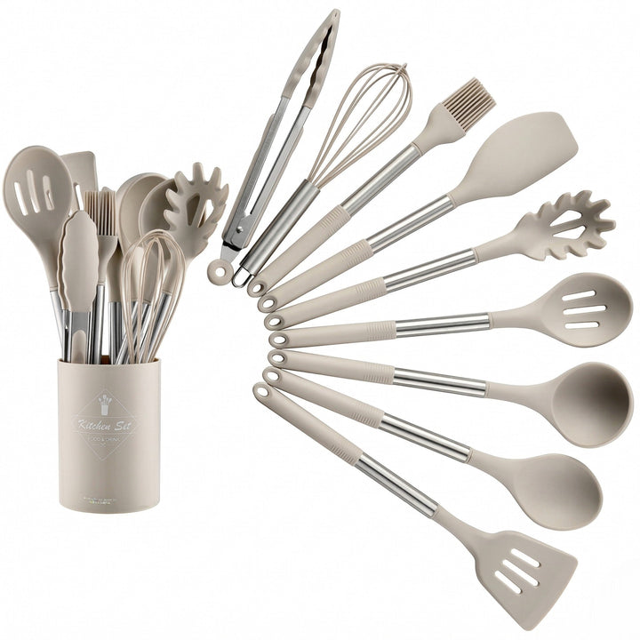 Kitchen Utensil Set for Efficient Cooking and Baking - Cutlery set - Beige - Seravelle Home