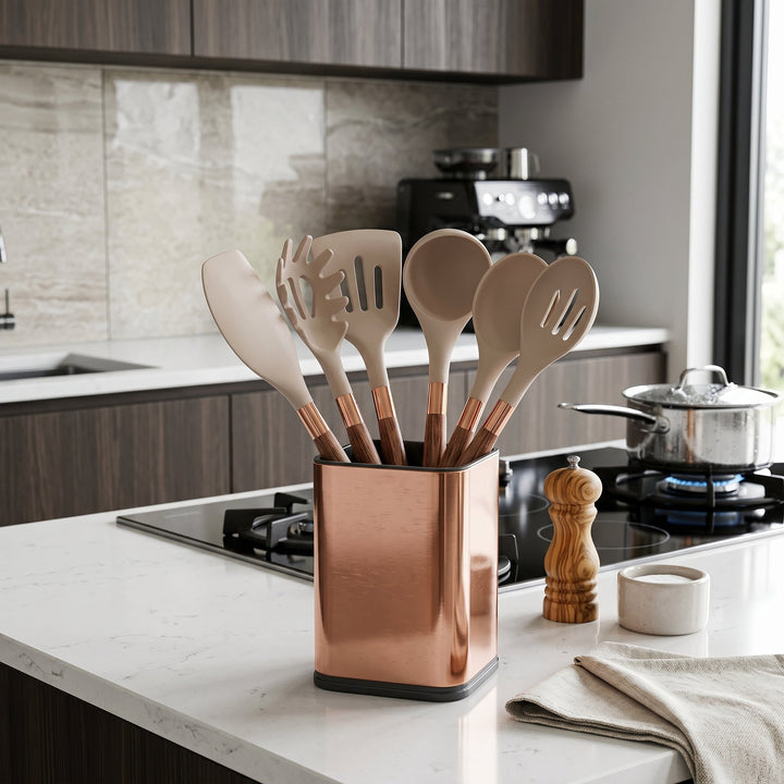 7-Piece Non-Stick Kitchen Utensil Set with Storage Holder