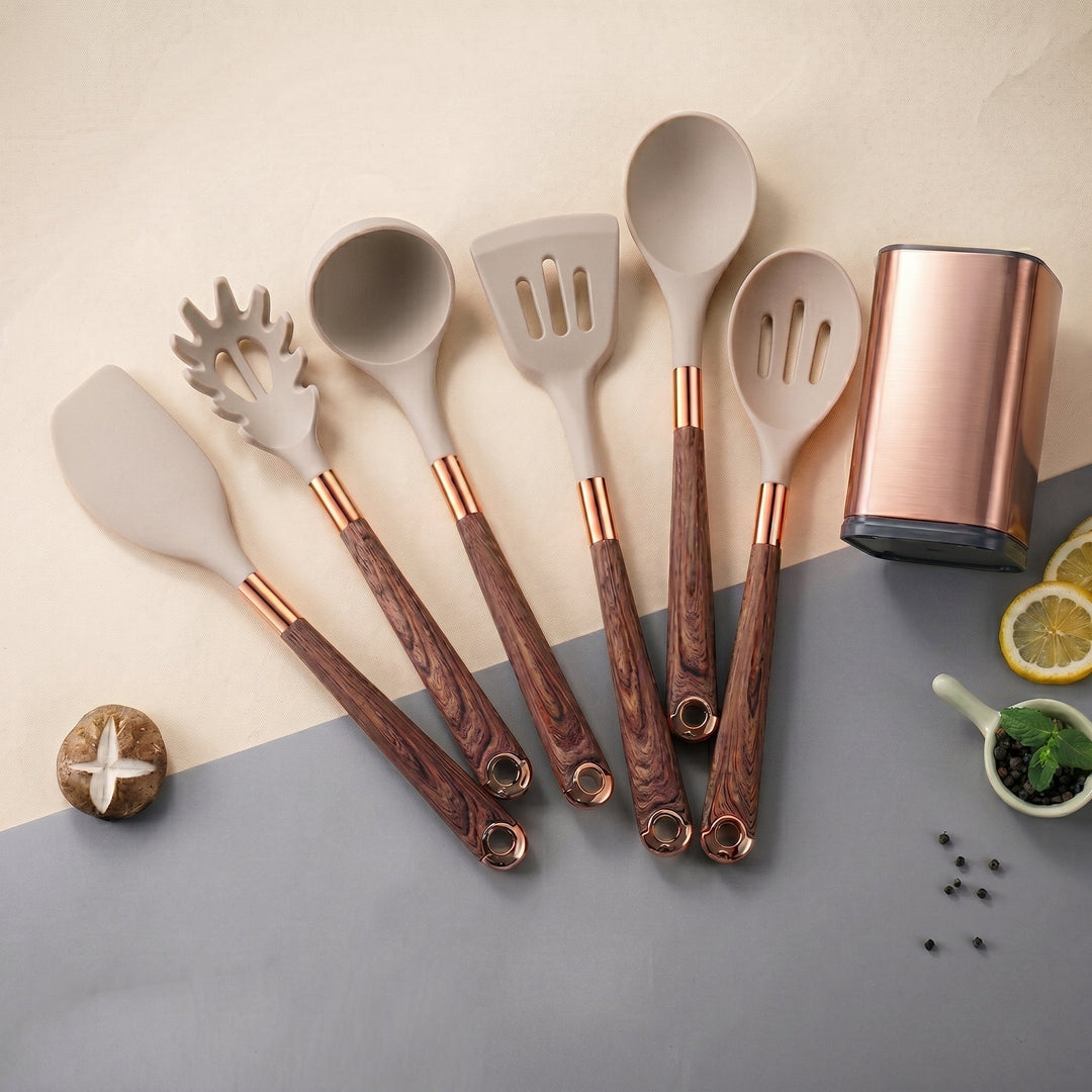 7-Piece Non-Stick Kitchen Utensil Set with Storage Holder
