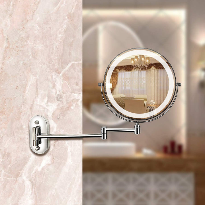 LED Makeup Mirror with Magnification and Wall Mount - Mirror - Seravelle Home