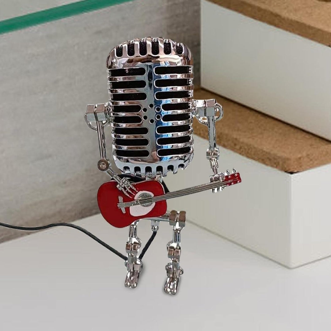 LED Table Lamp in Creative Microphone Robot Design - Table Lamp - Red - Seravelle Home