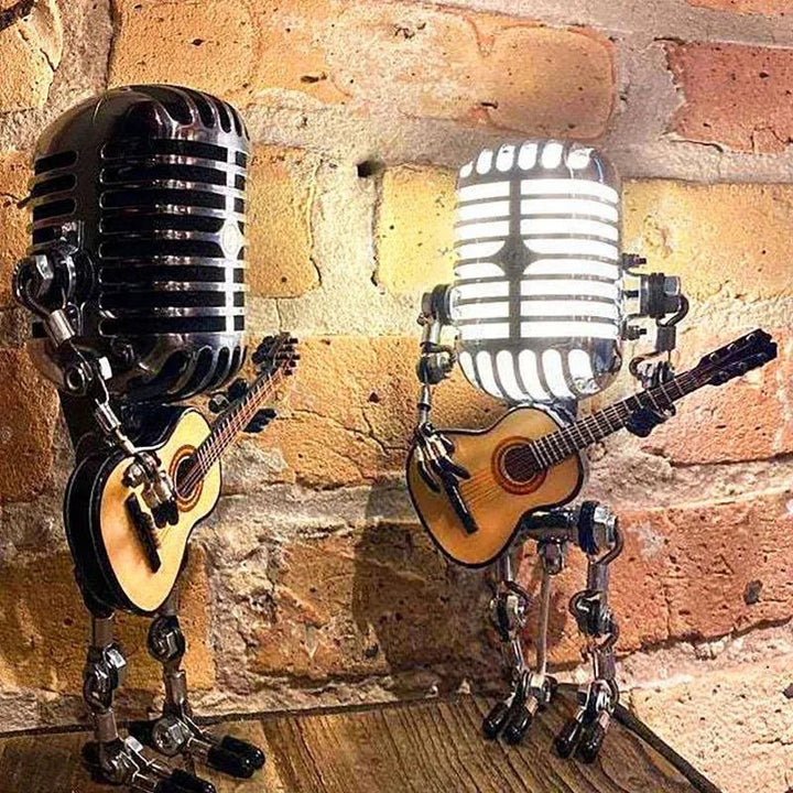 LED Table Lamp in Creative Microphone Robot Design - Table Lamp - Red - Seravelle Home