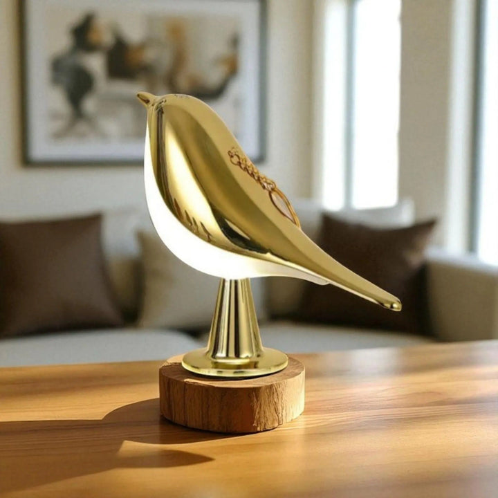 LED Table Lamp in Modern Bird Design - Table Lamp - Gold - Seravelle Home