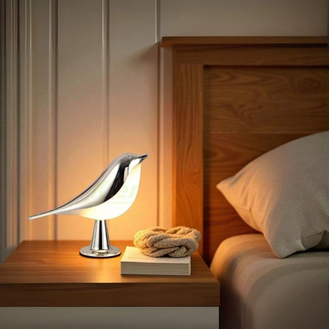 LED Table Lamp in Modern Bird Design - Table Lamp - Silver - Seravelle Home