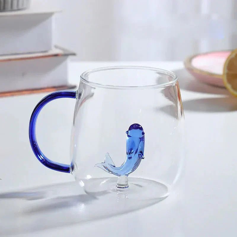 Lena - Borosilicate Glass Mug with 3D Animal Design for Coffee and Tea - Mug - Fish - Seravelle Home