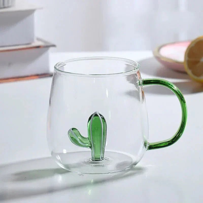 Lena - Borosilicate Glass Mug with 3D Animal Design for Coffee and Tea - Mug - Cactus - Seravelle Home