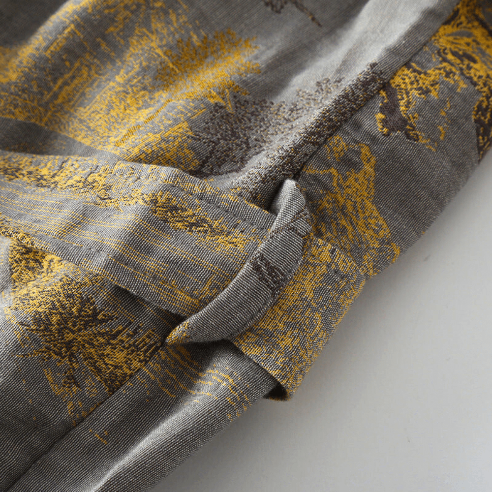 Lena - Soft Kimono Bathrobe Made of Organic Cotton for Home - Robe - Grey - Seravelle Home