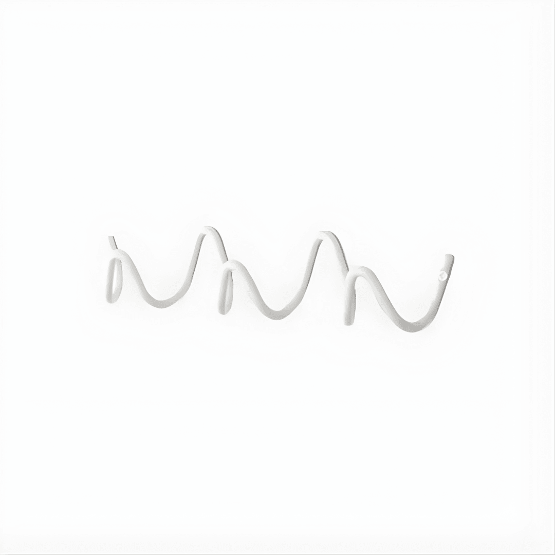 Lina - Minimalist Wall Coat Rack with Modern Metal Design - Hooks - White - Seravelle Home