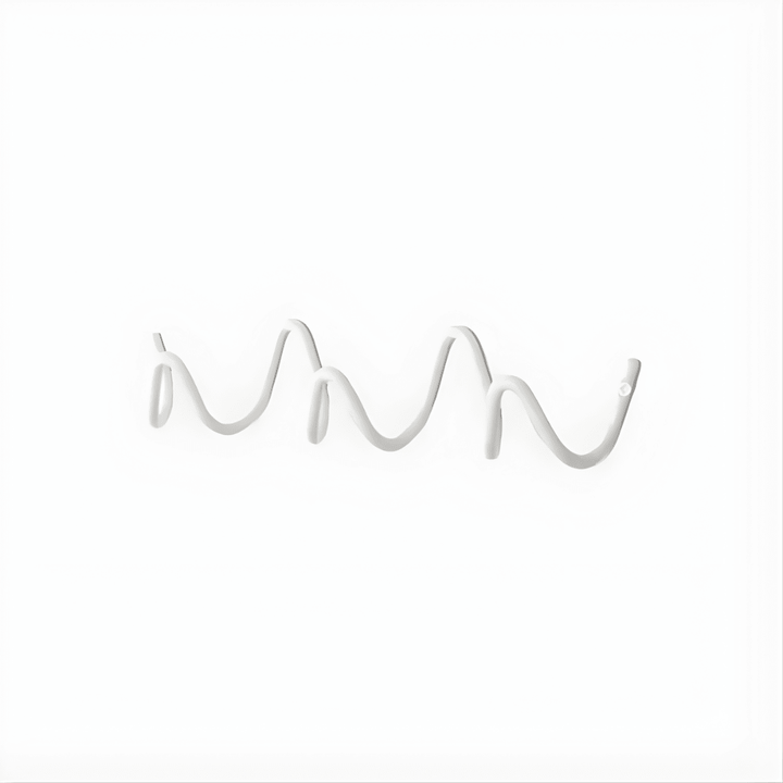 Lina - Minimalist Wall Coat Rack with Modern Metal Design - Hooks - White - Seravelle Home