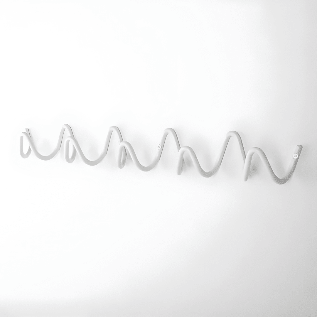 Lina - Minimalist Wall Coat Rack with Modern Metal Design - Hooks - White - Seravelle Home