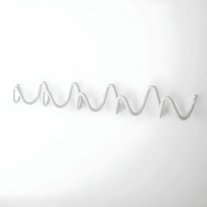 Lina - Minimalist Wall Coat Rack with Modern Metal Design - Hooks - White - Seravelle Home