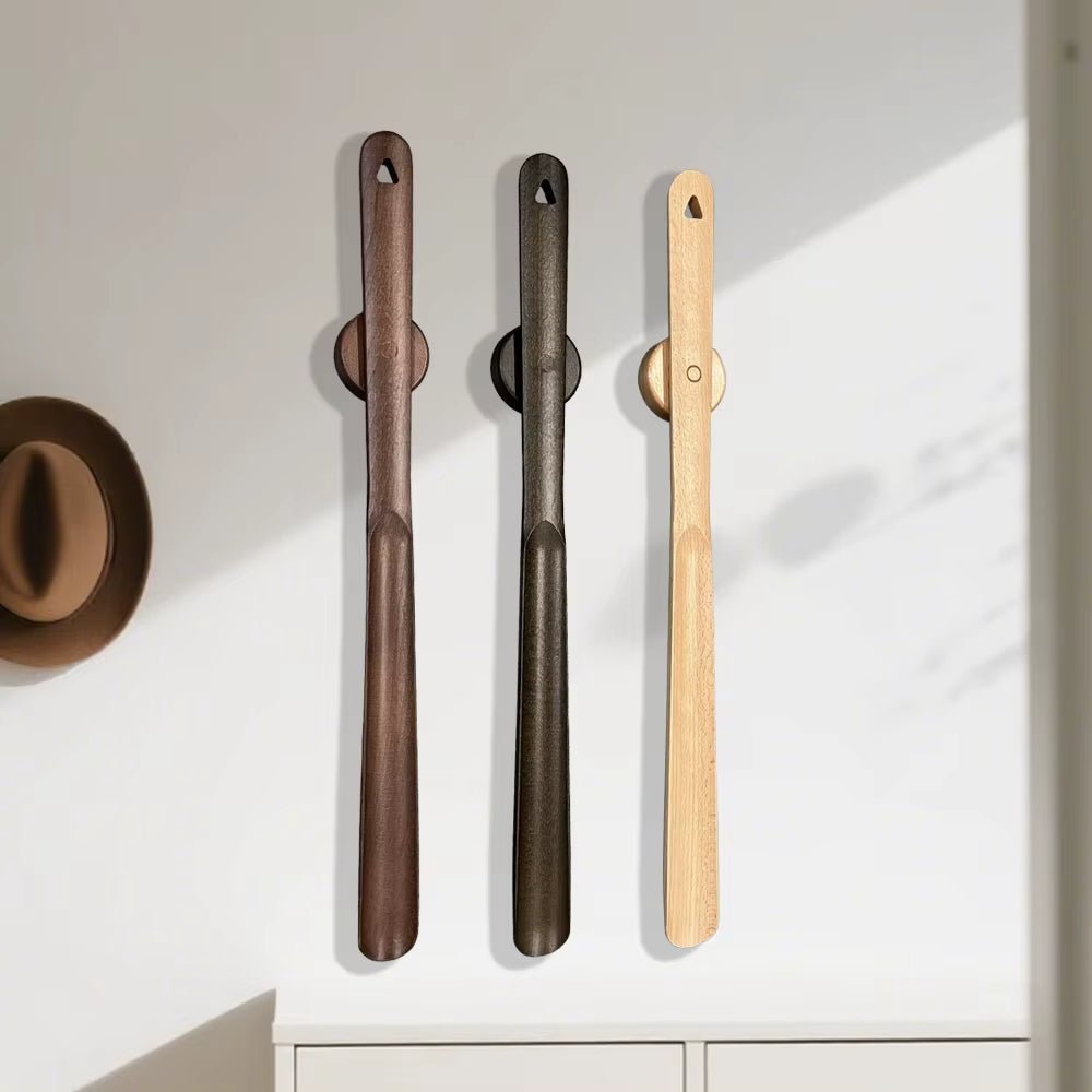 Long Shoe Horn with Strong Handle - Shoehorn - Brown - Seravelle Home
