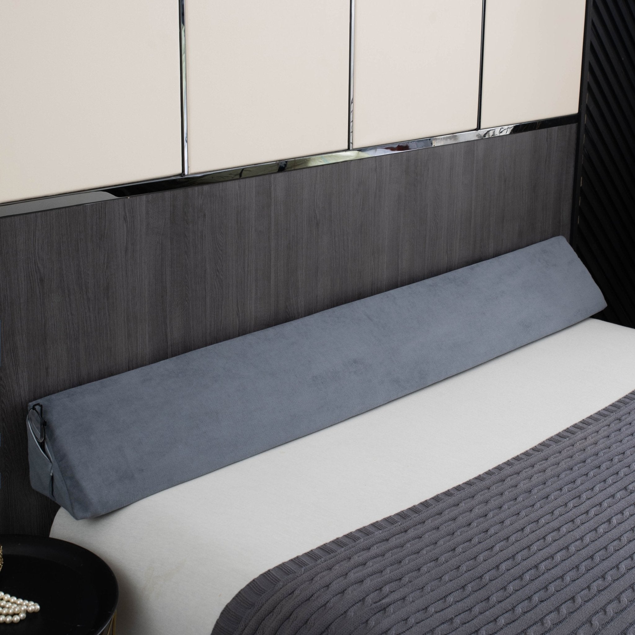 Long Wedge Pillow as Back Support for the Headboard - Wedge Pillow - Grey - Seravelle Home