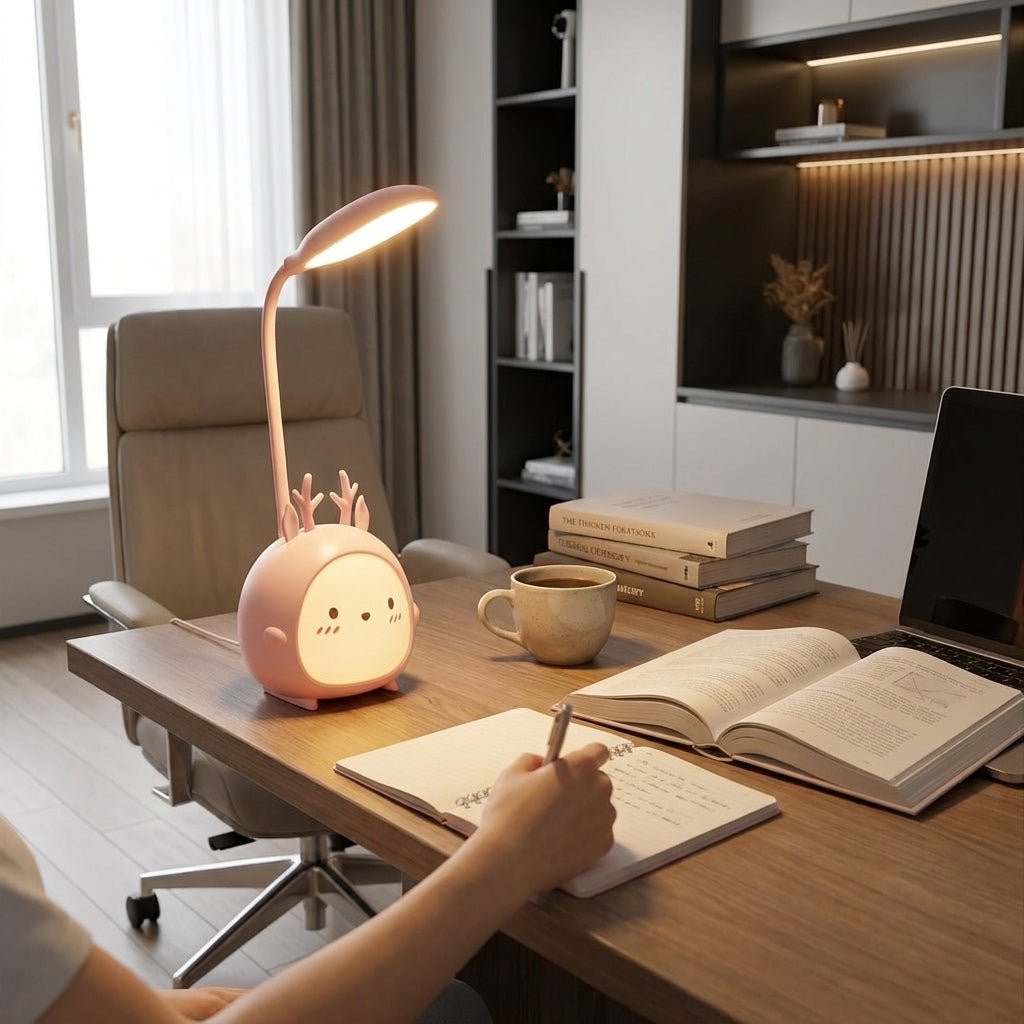 Lumi - Gentle LED Reading Lamp with Flexible Neck and USB Connection - Reading Lamp - Pink - Seravelle Home