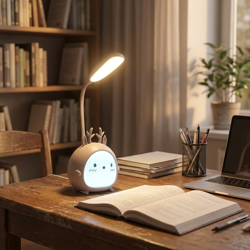 Lumi - Gentle LED Reading Lamp with Flexible Neck and USB Connection - Reading Lamp - Grey - Seravelle Home