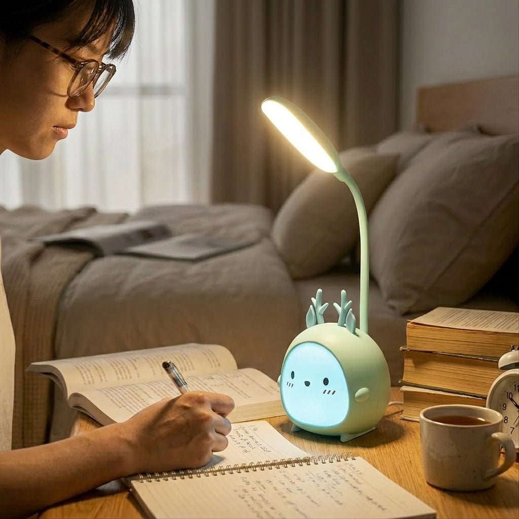 Lumi - Gentle LED Reading Lamp with Flexible Neck and USB Connection - Reading Lamp - Blue - Seravelle Home
