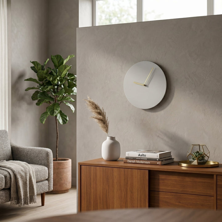 Minimalist Round Wall Clock without Numbers