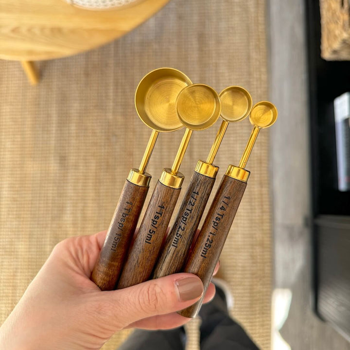 Measuring Cup and Spoon Set with Wooden Handle - Measuring Tools - Measuring spoon - Seravelle Home