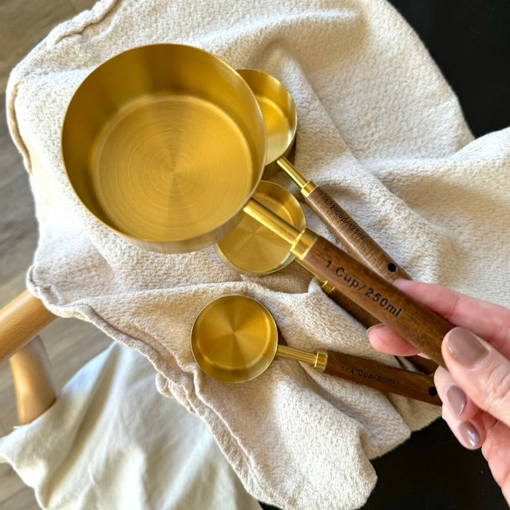 Measuring Cup and Spoon Set with Wooden Handle - Measuring Tools - Complete set - Seravelle Home